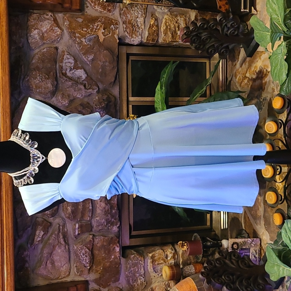 Dresslily Casual Fit & Flair Blue Sundress